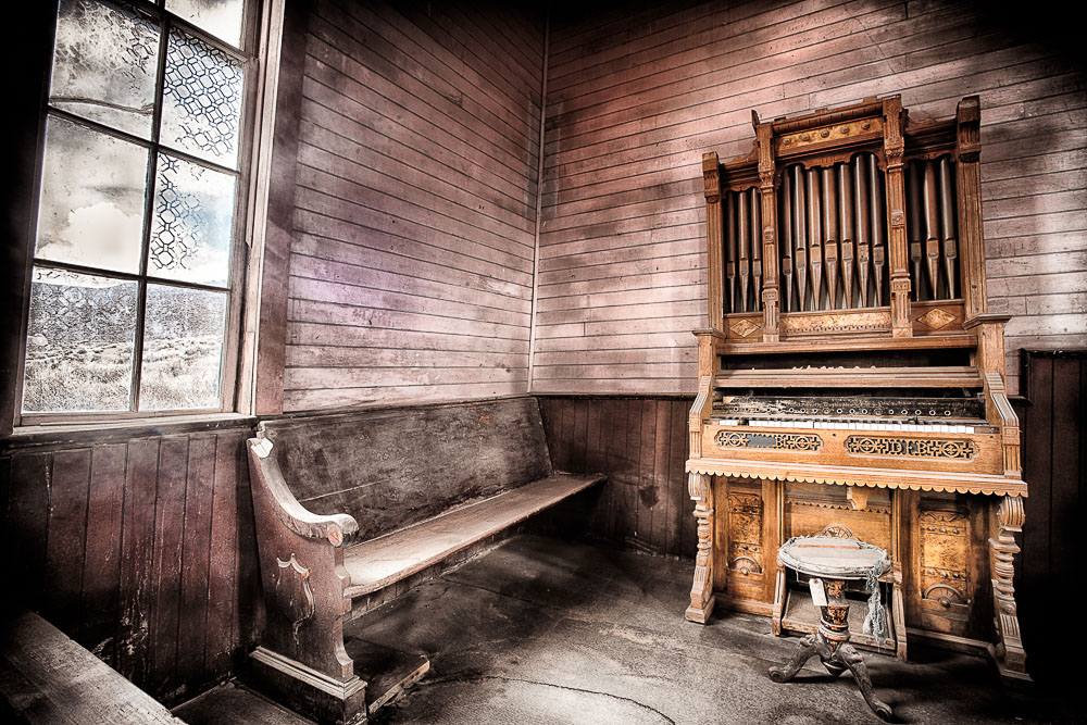 organ in the methodist church in bodie california