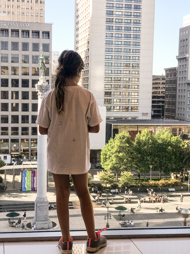 Katie overlooking Union Square San Francisco