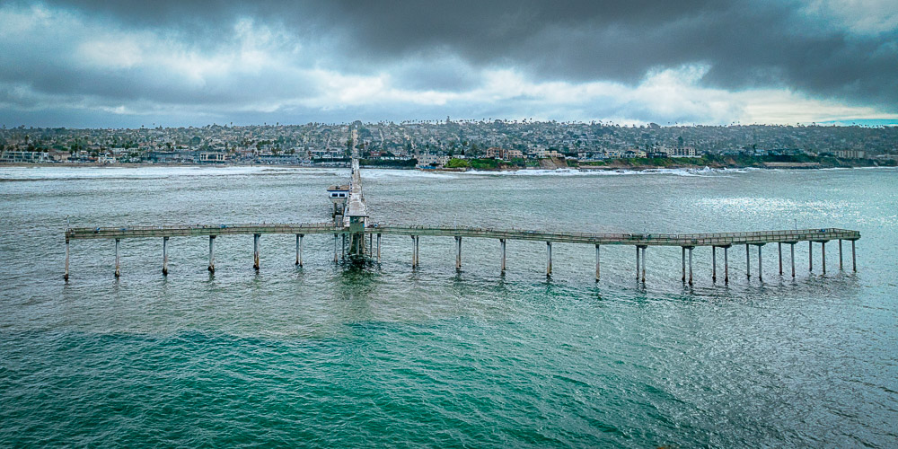 Ocean Beach pier from ocean view