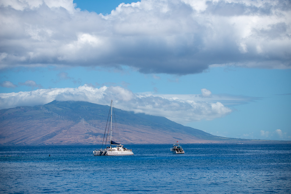boats off the coast of maui hawaii