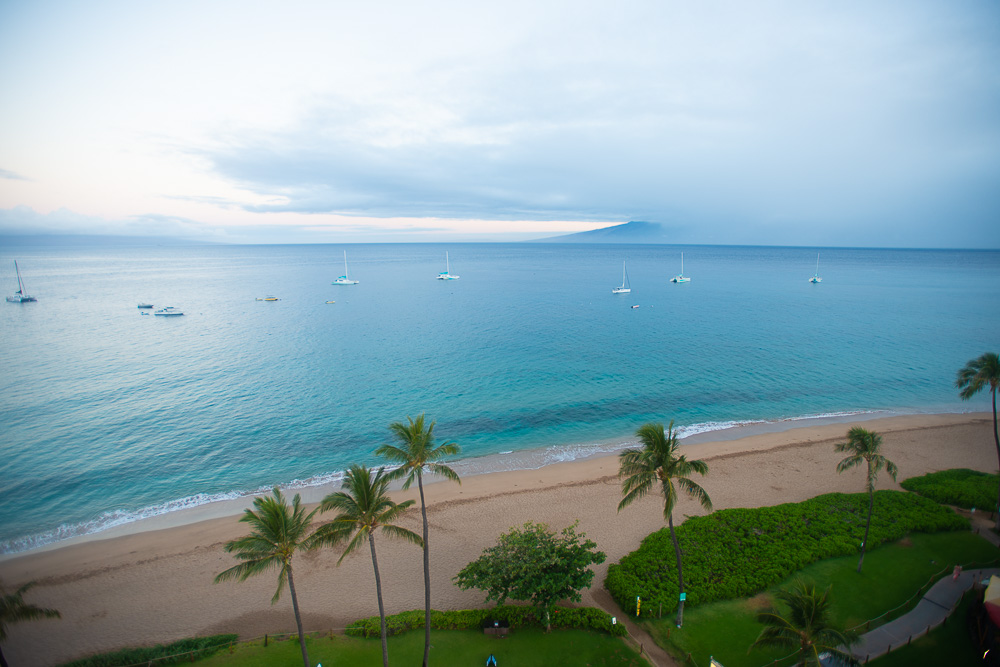kanaapali beach north west view from hotel room in maui