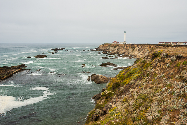 point arena lighthouse with northern california coast