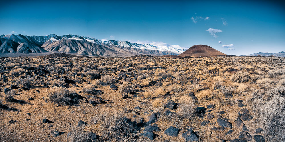 red hill in owens valley from fossil falls eastern sierra