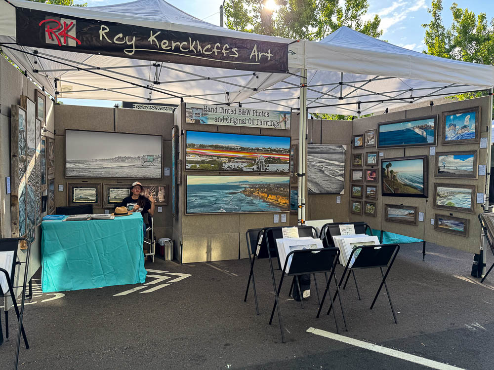 roy kerckhoffs booth at carlsbad art in the village 2024