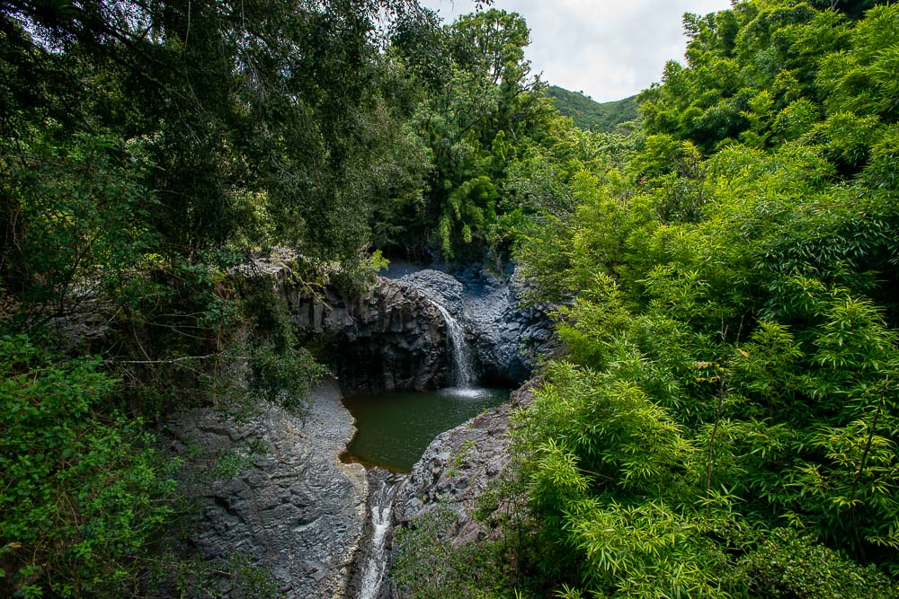 water falls and ponds on pipiwai trail on hawaii island